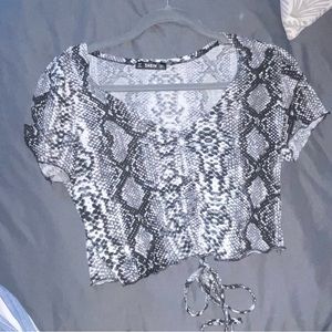 snakeskin print crop top